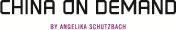 "Logo mit Text 'China On Demand' und 'by Angelika Schützbach' in Schwarz und Lila."