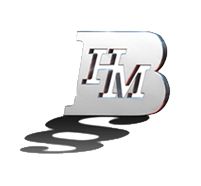 3D-Logo mit Buchstaben "HM" im Inneren eines größeren "B" und Schatten darunter.