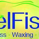 Grünes und gelbes BelFisio-Logo mit Schmetterling; Wellness, Waxing, Physio.