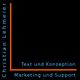 Dekoratives Design mit Text: "Christian Lehmeier, Text und Konzeption, Marketing und Support."