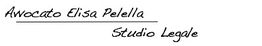 "Scritta 'Avvocato Elisa Pelella, Studio Legale' in carattere nero su sfondo bianco."