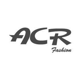 Logotipo "ACR Fashion" em fonte estilizada, cor preta, sobre fundo branco.