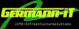 Grünes Logo "GERMAN-IT vITK-Infrastructursolutions" auf schwarzem Hintergrund.