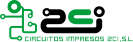 Logo verde con un diseño de circuito y texto "Circuitos Impresos 2CI, SL".