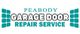 Logo of Peabody Garage Door Repair Service with teal accents and block lettering.