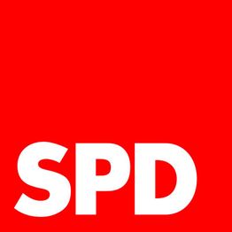 Rotes Logo mit den weißen Buchstaben "SPD".