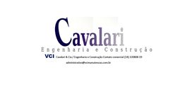 Logotipo da Cavalari Engenharia e Construção com informações de contato abaixo.