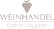 Logo mit Traube und Text: "WEINHANDEL Katrin Knüpfer".
