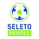 Logotipo da Seleto Brindes com círculos azuis e verdes em fundo branco.