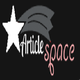 Logo with white star, grey arcs, and text "Article space" in white and pink on a black background.