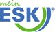 Logo mit Text "mein ESK" in Blau und Grün, mit geschwungenem grünen und blauen Streifen darunter.