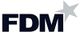 Logo mit der Aufschrift "FDM" und einem grauen Stern darüber.