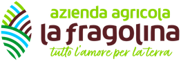 Logo colorato con testo: "Azienda Agricola La Fragolina, tutto l'amore per la terra".