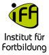Logo des Instituts für Fortbildung, mit schwarzem Schriftzug auf grünem Hintergrund.