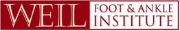 Logo of Weil Foot & Ankle Institute, featuring bold red and white text.