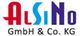 Logo mit Schriftzug "AlSiNo GmbH & Co. KG" in rot, blau und lila.