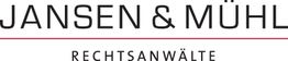 "Logo von Jansen & Mühl Rechtsanwälte, schwarze Schrift mit rotem Unterstrich."