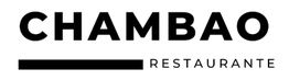 Logotipo de Chambao Restaurante, texto en negro, línea negra horizontal debajo de "Chambao".