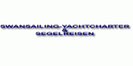 Textlogo: "Swansailing-Yachtcharter & Segelreisen" in blauer Schrift auf weißem Hintergrund.