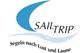 Logo mit blauem Segel, Text "SAIL TRIP" und Slogan "Segeln nach Lust und Laune".