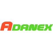 Logo mit dem Wort "ADANEX" in grüner und roter Schrift auf weißem Hintergrund.