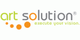 Logo von Art Solution: "execute your vision" in Grau und Orange mit Punkten.