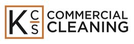 Logo of KCS Commercial Cleaning with black text and an orange-framed 'K' on white background.