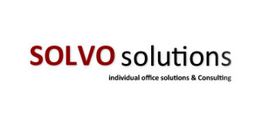 Logo von "SOLVO solutions", Text: "individual office solutions & Consulting".
