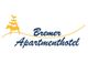 Logo mit Bremer Stadtmusikanten und Schriftzug "Bremer Apartmenthotel" in Blau und Gelb.