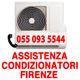 Immagine di un condizionatore con testo rosso: "Assistenza condizionatori Firenze 055 093 5544".