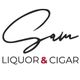 Logo with "Sam Liquor & Cigar" in cursive and bold text.