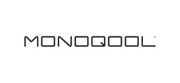 Logo med teksten "MONOQOOL" i sort minimalistisk skrifttype på hvid baggrund.