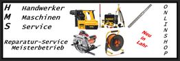Werkzeugdarstellung mit Text "Handwerker Maschinen Service" und "Neu in Lahr" im Onlineshop.