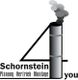 Logo mit Schornstein, Rauch und Text: "Schornstein 4 you, Planung - Vertrieb - Montage".
