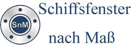 Logo mit Bullauge-Design und Text: "Schiffsfenster nach Maß".