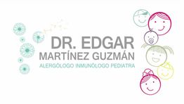 Texto: Dr. Edgar Martínez Guzmán, Alergólogo Inmunólogo Pediatra. Caritas de niños alrededor.