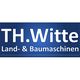 Logo von TH. Witte, Anbieter von Land- und Baumaschinen, auf blauem Hintergrund.