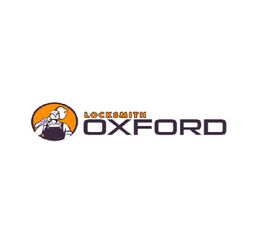 Logo of "Locksmith Oxford" with an image of a locksmith in the circle on the left.