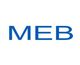 Text: "MEB" in blauer Schrift auf weißem Hintergrund.