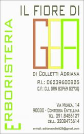 "Logo di 'Erboristeria Il Fiore di Gaia', con dettagli di contatto e indirizzo."