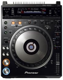 Reproductor de CD para DJ Pioneer DVJ-1000 con controles y pantalla LCD.