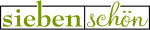 Textlogo "siebenschön" in grünen Buchstaben auf weißem Hintergrund.