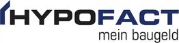 Logo von HYPOFACT mit blauem und schwarzem Text: "mein baugeld".