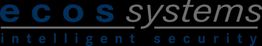 Logo mit Text: "ecos systems, intelligent security".