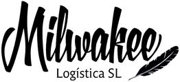 Logo de Milwaukee Logística SL con una pluma negra a la derecha.
