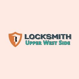 Locksmith Upper West Side logo with a keyhole shield design on a light background.