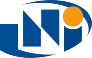 Logo mit blauen Dreiecken und orangefarbenem Kreis, stilisiertes Design, moderne Ästhetik.