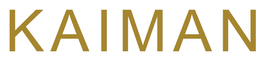 "Der Schriftzug 'KAIMAN' in goldener Farbe auf schwarzem Hintergrund."