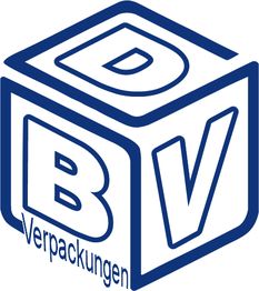 Logo eines blauen Würfels mit den Buchstaben D, B, V und dem Wort "Verpackungen".