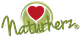 Naturherz Logo mit einem roten Herz in grünem Kreis und stilisiertem Schriftzug darunter.